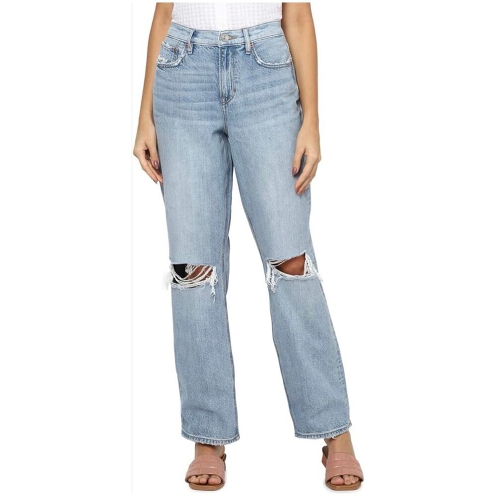 American Eagle Women’s Sz 8 90s High Rise Bootcut Jeans Distressed Denim